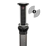 Electriduct Motorized Retractable Pop-Up Desk Power Center 3 AC Outlets + 2 USB Charger (2.1 Amp for Fast Charging) with Wireless Charger