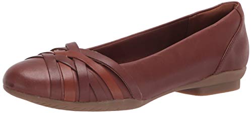 Clarks Sara Clover, Zapatos Tipo Ballet Mujer, Piel de Caoba, 38 EU