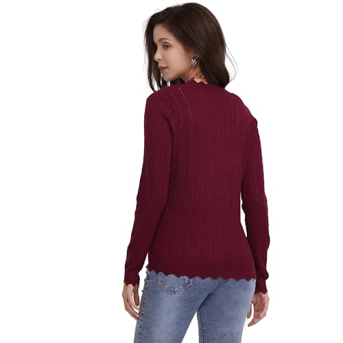 Women's Lace V Neck Hollow-Out Crochet Button Down Knit Slim Cropped Cardigan4