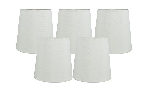 Meriville Set Of 5 Eggshell Faux Silk Clip On Chandelier Lamp Shades, 4-Inch By 5-Inch By 5-Inch #TOP15