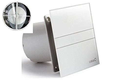 Ventilador CATA E 100 G/INKL con tapa trasera, válvula antirretorno, frontal de cristal, 115 m3/h, silencioso, 31 dB, 8 W, calidad de marca europea