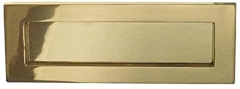 Golden Grace Victorian Design Postal Letter Plate in Polished Brass Finish, Mail Slot - 10" x 3"