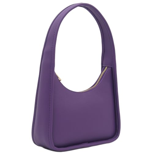 Image of Small Minimalist Shoulder Bag for Women, Faux Leather Underarm Purse, Chic Top Handle Handbag for Everyday