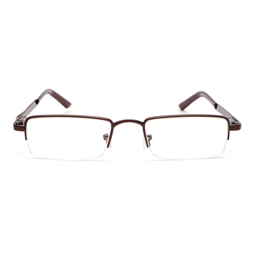 Image of Half Rim Reading Glass for Men and Women | Lightweight Rectangular Design | Scratch-Resistant Lens | Soft Silicone & Adjustable Nose Pads | Suitable for All Face Types