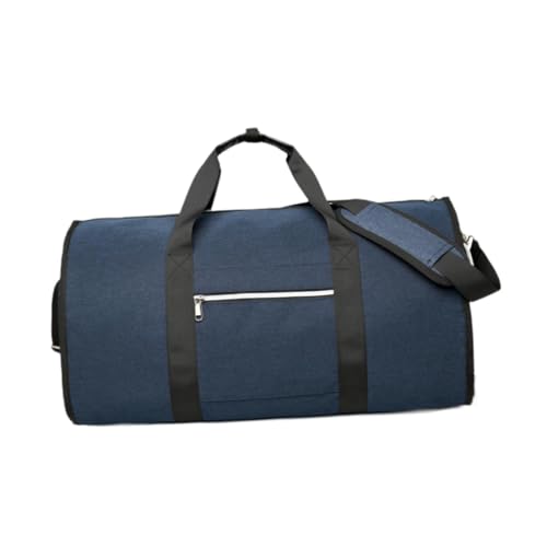 Qianly Garment Duffel Bag Suit Bag Versatile with Shoe Compartment Business Travel Bag Garment Bag for Business Camping Holiday, Blue