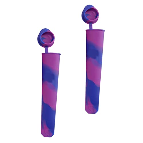 Cabilock 2Pcs Ice Popsicle Molds Food Grade Silicone DIY Treat Makers Easy to Use Fridge Mold for Homemade Ice for Friends