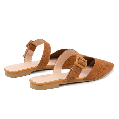 Image of Pointed Toe Mules for Women Flats,Slip On Mules Backless,Wide Width Mules,Mule Slides Flats Sandals