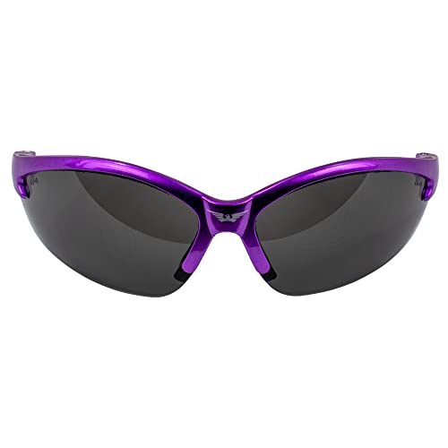 Global Vision Eyewear Cougar PRPL SM Cougar Safety Glasses Smoke Lens, Frame, Purple2