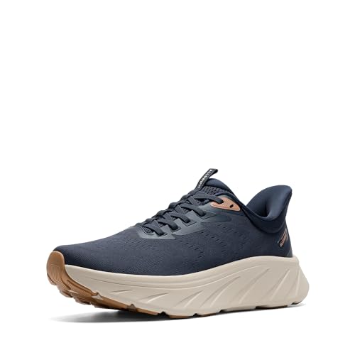 Men's Hands Free Slip On Stability Walking Running Shoes Tennis Non-Slip Comfortable Workout Gym Breathable Lightweight StediBase Fashion Sneakers 8 Navy