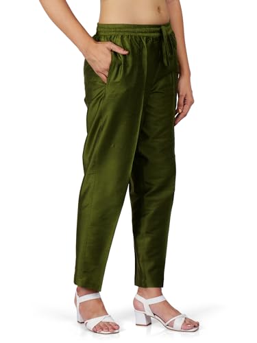 Image of Trouser Pants for Women,Stylish Trousers for Woman for Kurti Relaxed & Regular Straight fit Palazzo,Ethnic Bottom Formal Pants for Women Office wear Casual & Daily Use