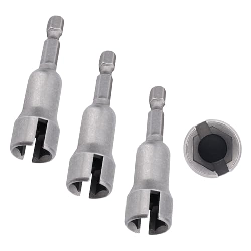 3pcs Wing Nut Drill Bit, Steel Hurricane Shutter Drill Bit Wingnut Socket Wrenches Tools Set Power Slot Wingnut Driver Bit 1/4 Inch Hex Shank for Panel Nuts C Hook Bolts Eye Screws Q-Hanger