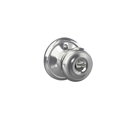 Image of SCHLAGE F51A GEO 625 Georgian Knob Keyed Entry Lock, Bright Chrome 2.3 x 2.8 x 2.8 inches