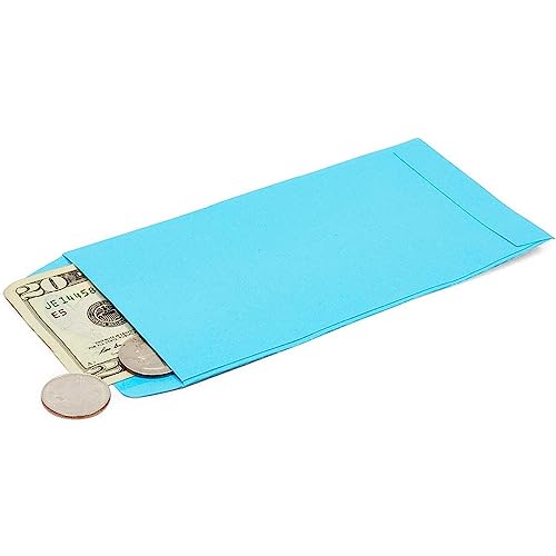 100 Count Blue Paper Money Saving Envelopes Self Sealing For Cash, Greetings Cards, Birthdays, Graduations, 3.5X6.5 Inch #TOP3