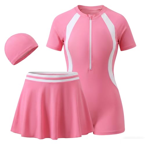 Maillot de bain une pièce fille avec jupe costume de bain enfant 4-12 ans