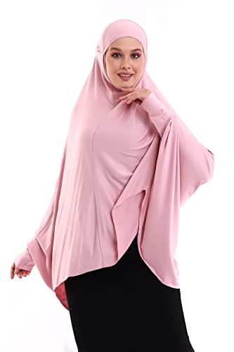 ihvan online, Frauen Muslim Hijab Cover, islamischer Khimar, lange Salah -Kleidung. Gebet Hijab für Frauen, Farbe: Pink