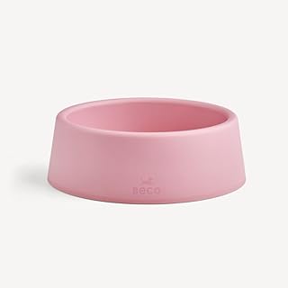 Beco Hundenapf – Futter & Wasser Stabiler Napf aus recyceltem Kunststoff, rutschfeste Gummiunterseite, Candy Pink, klein