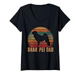 Divertente Sharpei Papa Idea Regalo per Uomo - Retro Shar-Pei Dad Abbigliamento Amp-up collezione di accessori per cani e cani da passeggio, shar pei silhouette, animale domestico zampa tramonto costume, Hund Amante, cane/cucciolo di addestramento