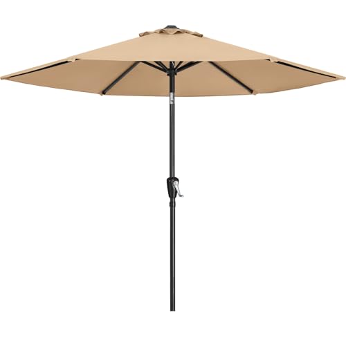 Image of ABCCANOPY 7.5FT Patio Umbrella Outdoor 6 RibsTable Umbrella(Tan) | Fade & UV Resistant Fabric,8 Fiberglass Ribs,Smooth Crank System,Wind Resistance,Great for Patio,Backyard,Garden,Deck