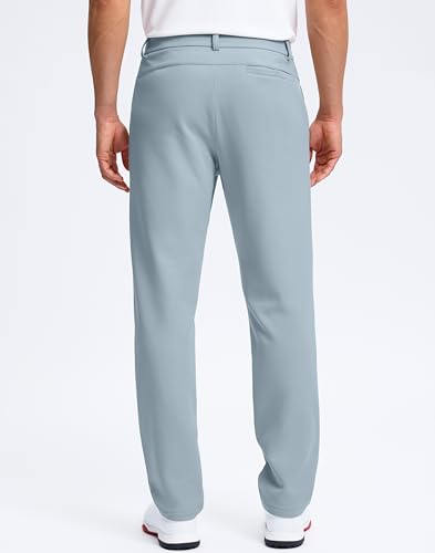 Pudolla Men's Fleece Lined Golf Pants 30"/32" Warm Comfy Dress Winter Water Resistant Pants Cold Weather Casual Trousers2