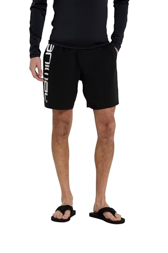 Animal Deep Dive Mens Boardshorts, Lightweight, Quick Dry & Mesh Lined Swim Trunks with Drawstring- Best for Surfing, Beach & Outdoors, Black, XS