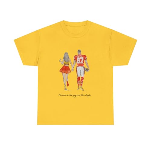 Travis Kelce Taylor Football T Shirt Number 87 Karma is The Guy on The Chiefs Daisy