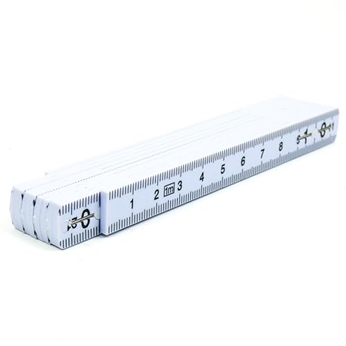 pimaldaum® Zollstock/Meterstab/Gliedermaßstab aus Kunststoff zum schnellen und präzisen Erfassen von Längen und Abständen (1, 1 m)