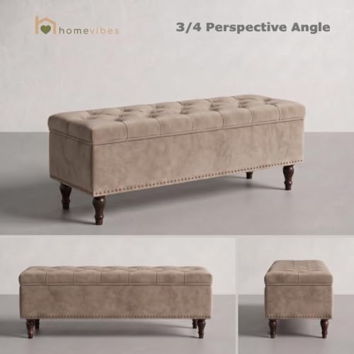 Image of Velum 3 Seater Sofa for Living Room & Office | Premium Fabric Upholstery | Solid Wood Frame | Comfortable Seating | 3 Years Warranty (Beige, Storage Ottoman)