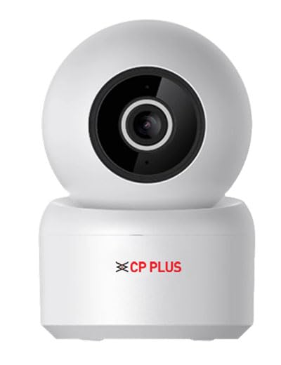 CP PLUS 3MP Full HD Smart Wi-Fi CCTV Home Security Camera | 360 degree View | 2 Way Talk | Cloud Monitor | Motion Detect | Night Vision | Supports SD Card, Alexa & Ok Google | 15 Mtr, White- CP-E39A