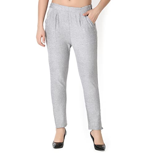 Image of GRECIILOOKS Women's Joggers - Soft High Waist Straight Fit Pants | Comfortable Cotton Blend Trousers Travel