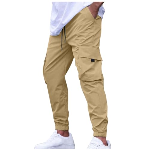 Men's Lightweight Slim Cargo Tactical Pants, Quick Dry Breathable Workout Joggers Outdoor Hiking Pants with Pockets