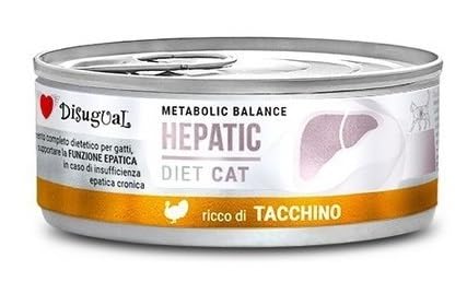 Disugual Dieta Gato Hepático | Necesidades Nutricionales Especiales | Varios Sabores y Mezclas | (12x85Gr, Pavo)