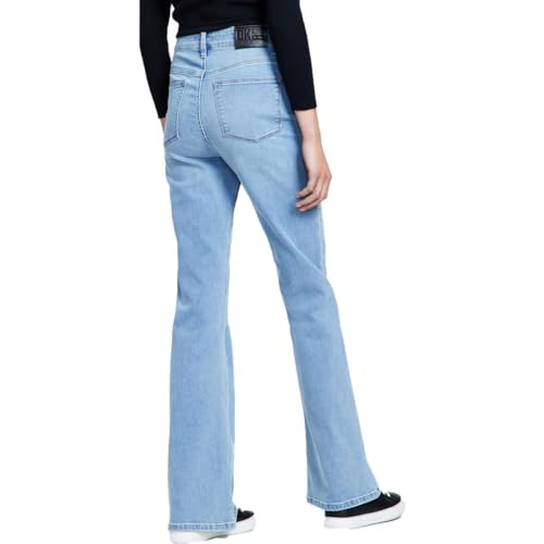 DKNY Jeans Womens Boerum Slimming High Rise Flare Jeans Blue 25, Pale Wash2