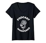Mujer Podcast Whisperer Podcasts podcast micrófono podcasting Camiseta Cuello V