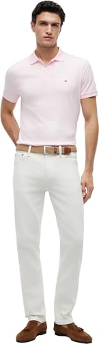 Tommy Hilfiger Herren Poloshirt Kurzarm Liquid Cotton mit Knopfleiste, Rosa (Pink Lily), XS – Ansicht 4