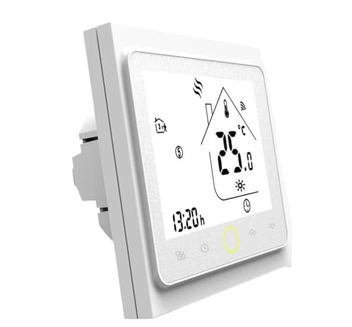 BOOGHIGC Controlador de Temperatura Inteligente WiFi Agua/Calefacción Eléctrica Suelo Agua/Caldera de Gas Tamaño: Blanco(BHT-002-GA(No WiFi),Noir)