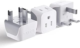 Ceptics - Type G Adapter, 2 in 1 Input US to UK Plug Adapter, Ultra-Portable Ceptics Travel Adapter, UK Power Adapter for Dual Voltage, Universal Travel Plug, Pack of 3