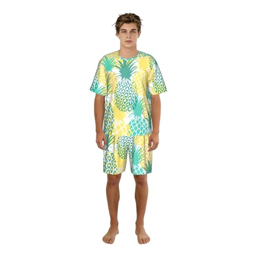 Pyjama d'été léger pour homme anti-chaleur imprimé tropical