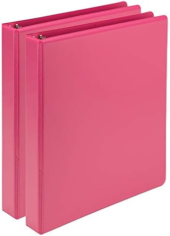 Samsill Earth’s Choice Biobased Durable Fashion Color 3 Ring View Binder, 1 Inch Round Ring, Up to 25% Plant Based Plastic,USDA Certified Biobased, Pink Berry, Value Two Pack