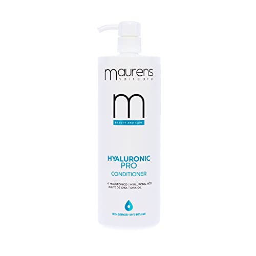 Maurens, Acondicionador Capilar Superhidratante con Ácido Hialurónico y Aceite de Chía, Hyaluronic Pro Conditioner, especial para cabellos secos y muy secos, 1000 ml
