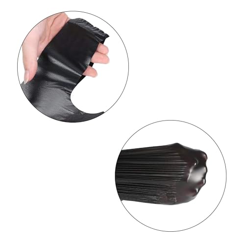 LazyMe T Shirt Bags, Black Plastic Bags with Handles for Grocery and Shopping Retail, Bolsas De Plastico Para Negocio, 12x20 Inches (50 pcs)