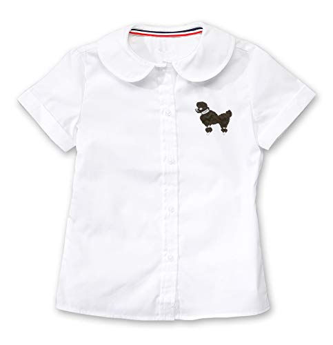 Hip Hop 50's Shop Girls Classic White Blouse w/Poodle Applique