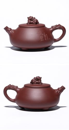 Image of Teapot 8.5Oz Chinese Zisha Clay Tea Pot Handmade Ceramic Shipiao Pottery Purple Mud Kungfu Kettle Filter Loose Puer