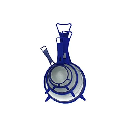 Brandobay 4-Piece Kitchen Strainer Set - Nylon Mesh Strainer - Assorted Medium Sizes (Set of 4) & Colors (Blue, Red, Green) Cover