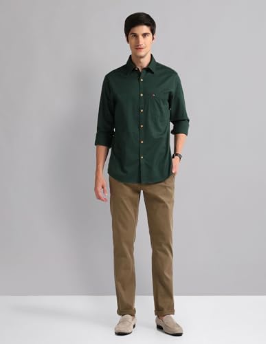 Image of Arvind Geometric Patterned Slim Fit Shirt