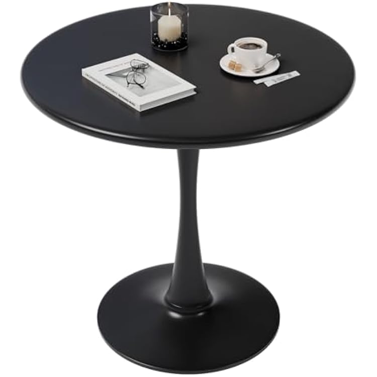 Osivaex 24 Inch Black Small Tulip Table, Round Dining Table India | Ubuy