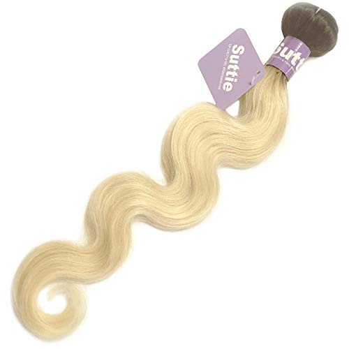 Suttie 1B 613 20" Blonde Bundle with Dark Roots Body Wave Real Hair Ombre Single Bundle Human Brazilian Hair B6JD20