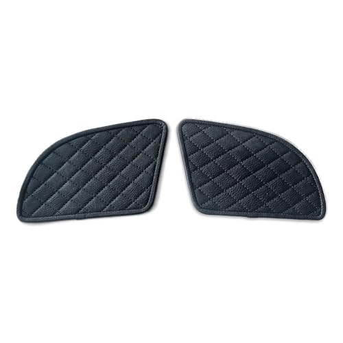 Image of RE Continental GT Pure Leather Tank Knee Pads Durable (Checkered Black with Black Stitch) Tank Pads for Bike /Black