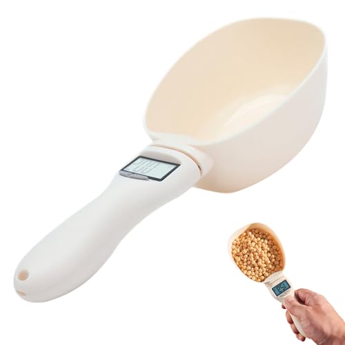 Balance de Cuillère Numérique, Cuillère de Mesure électronique des Aliments 800g/1g, Balance de Cuisson électronique, Balance de Pesée des Aliments pour Animaux Domestiques Avec écran LCD (Blanc)