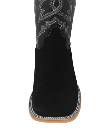Texas Legacy Mens Black Western Dress Cowboy Boots Classic Suede Leather Square Toe4