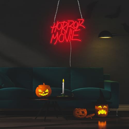 Image of GTOTd Horror Movie Red Wall Art Lamp Led Neon Sign Night Light | Halloween Kids Room Bedroom Decor Gifts Merch Party Supplies for Wall Decorative Acrylic USB Powered Living Room Shop Bar